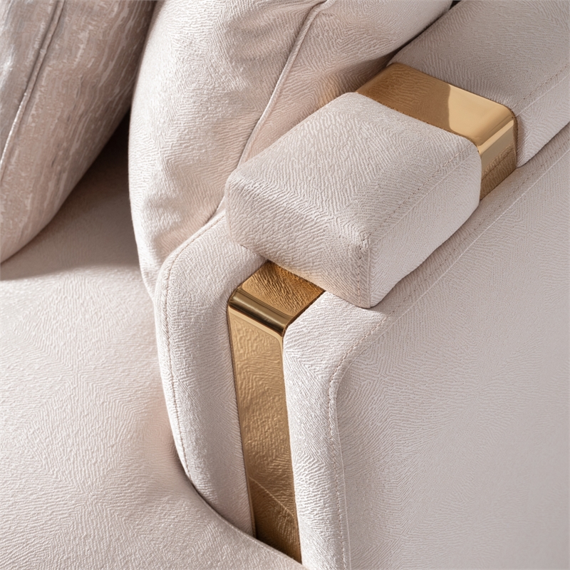 Michael Amini Carmela Mansion Sofa - Almond/Gold