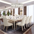 MICHAEL AMINI Malibu Crest 9-Piece Engineered Wood Dining Set in Blush