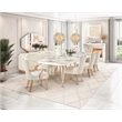 MICHAEL AMINI La Rachelle 9-Piece Engineered Wood Dining Set in Champagne/White