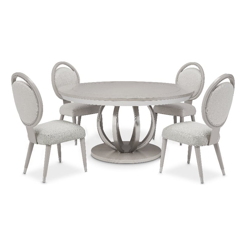 MICHAEL AMINI Eclipse 5-Piece Engineered Wood Dining Set in Moonlight Gray
