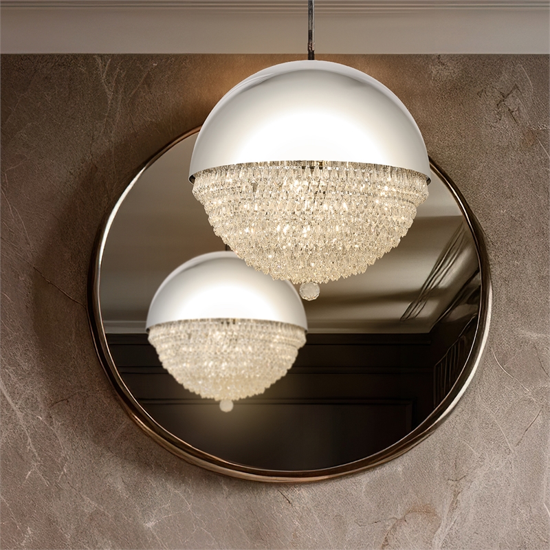 Michael Amini Eclipse Modern LED Chandelier - Silver