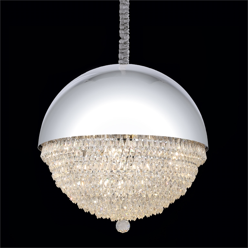 Michael Amini Eclipse Modern LED Chandelier - Silver