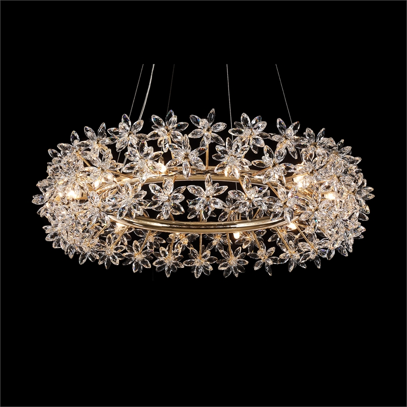 Michael Amini Bouquet Crystal Chandelier - Gold