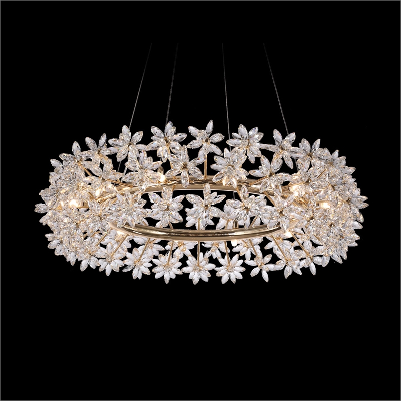 Michael Amini Bouquet Crystal Chandelier - Gold
