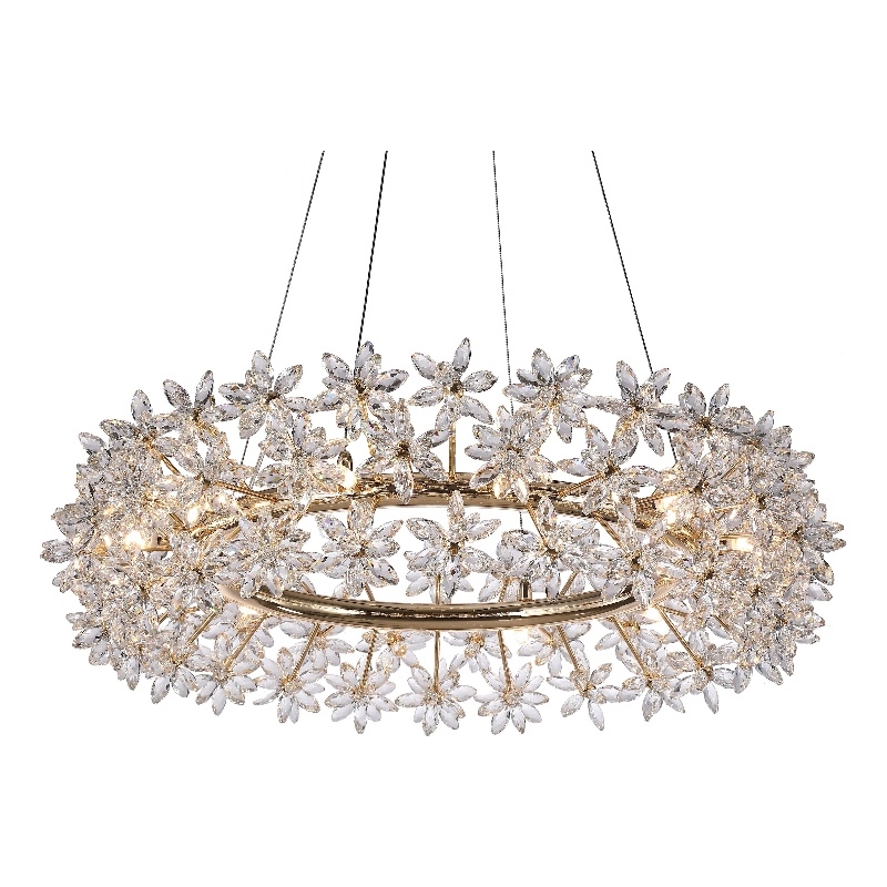 Michael Amini Bouquet Crystal Chandelier - Gold