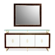 Michael Amini Belmont Place Buffet/Sideboard & Mirror Set in Espresso