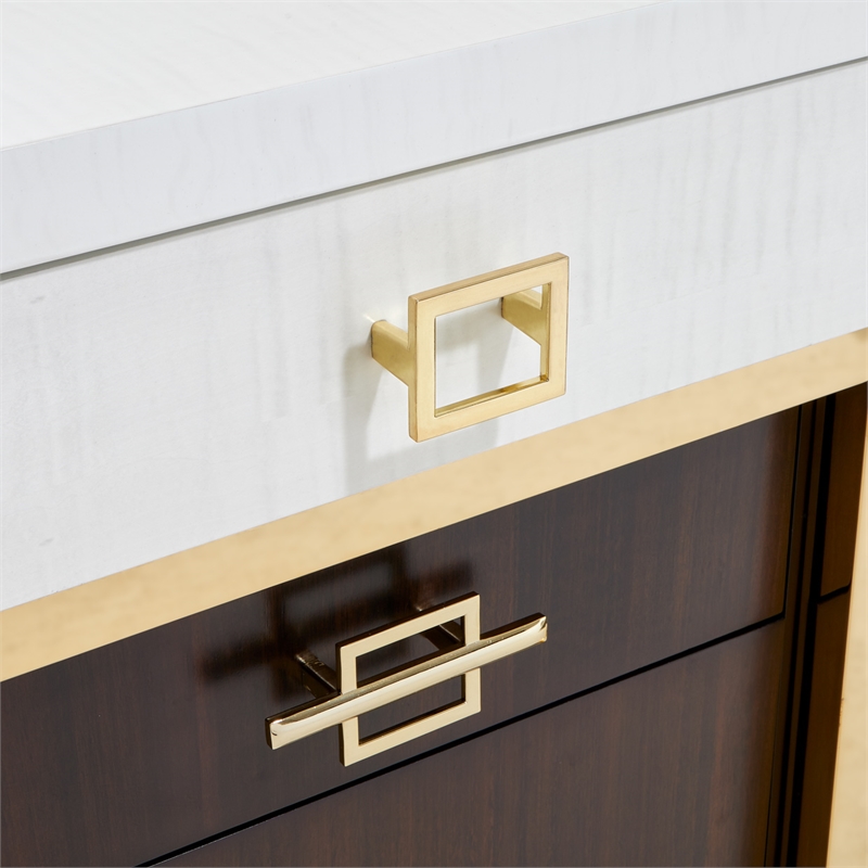 Michael Amini Belmont Place 7-Drawers Office Desk in Espresso