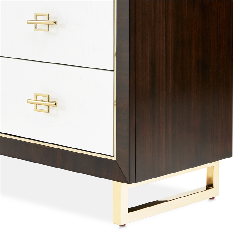 Michael Amini Belmont Place 9-Drawers Bedroom Dresser & Mirror Set in Espresso