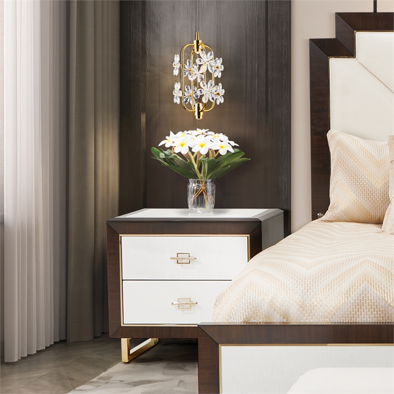 Michael Amini Belmont Place 2-Drawer Contemporary Wood Nightstand in Espresso