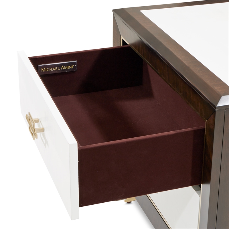 Michael Amini Belmont Place 2-Drawer Contemporary Wood Nightstand in Espresso
