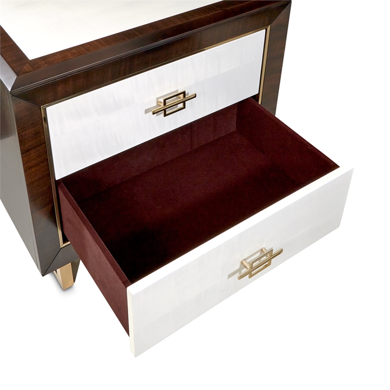 Michael Amini Belmont Place 2-Drawer Contemporary Wood Nightstand in Espresso