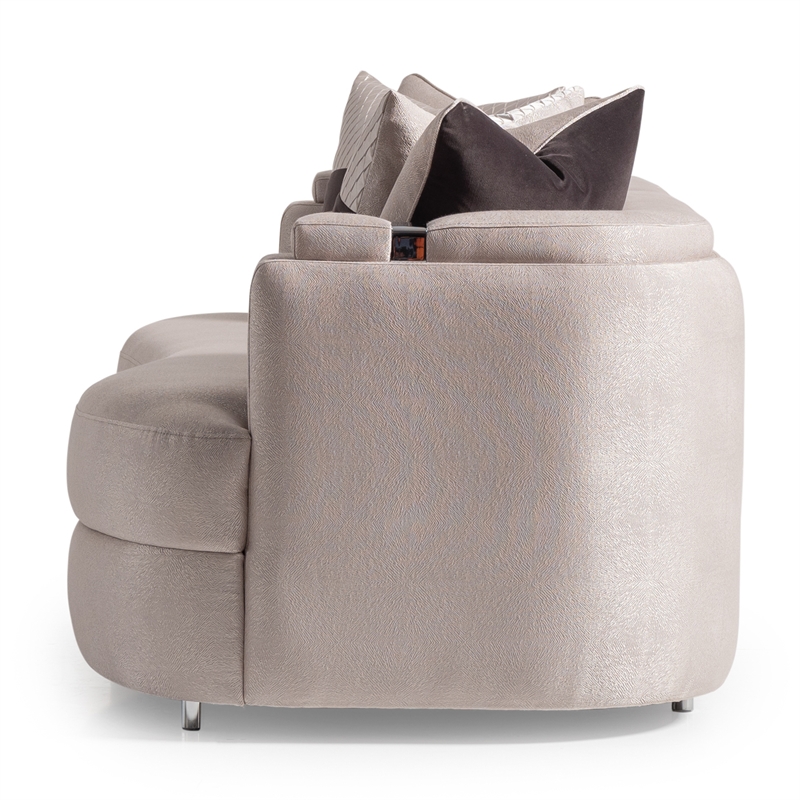 Michael Amini Carmela Sofa - Zinc/Silver