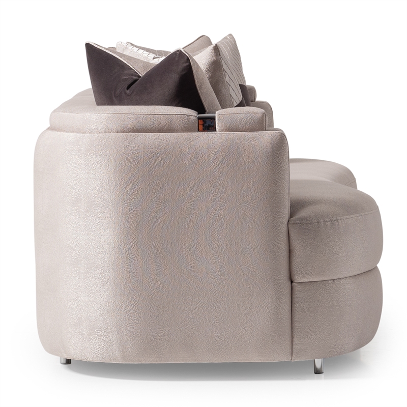 Michael Amini Carmela Sofa - Zinc/Silver