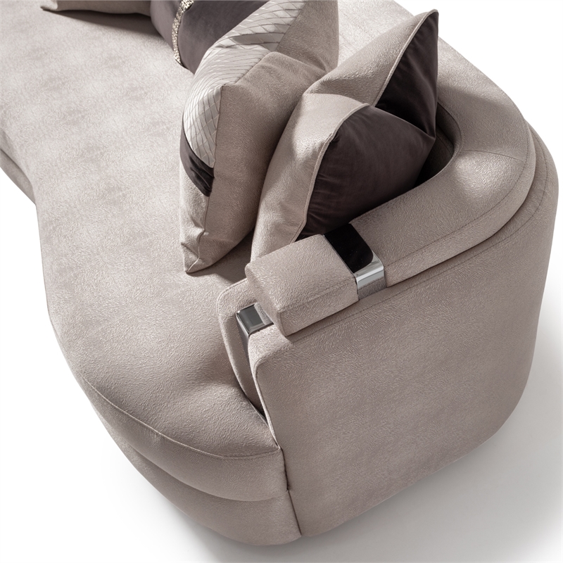 Michael Amini Carmela Sofa - Zinc/Silver