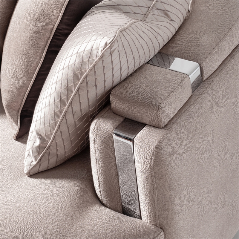 Michael Amini Carmela Mansion Sofa - Zinc/Silver