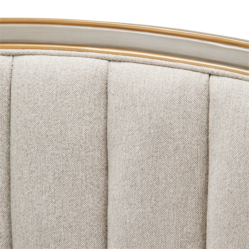 St. Charles Eastern King Chenille Wingback Bed - Dove Gray