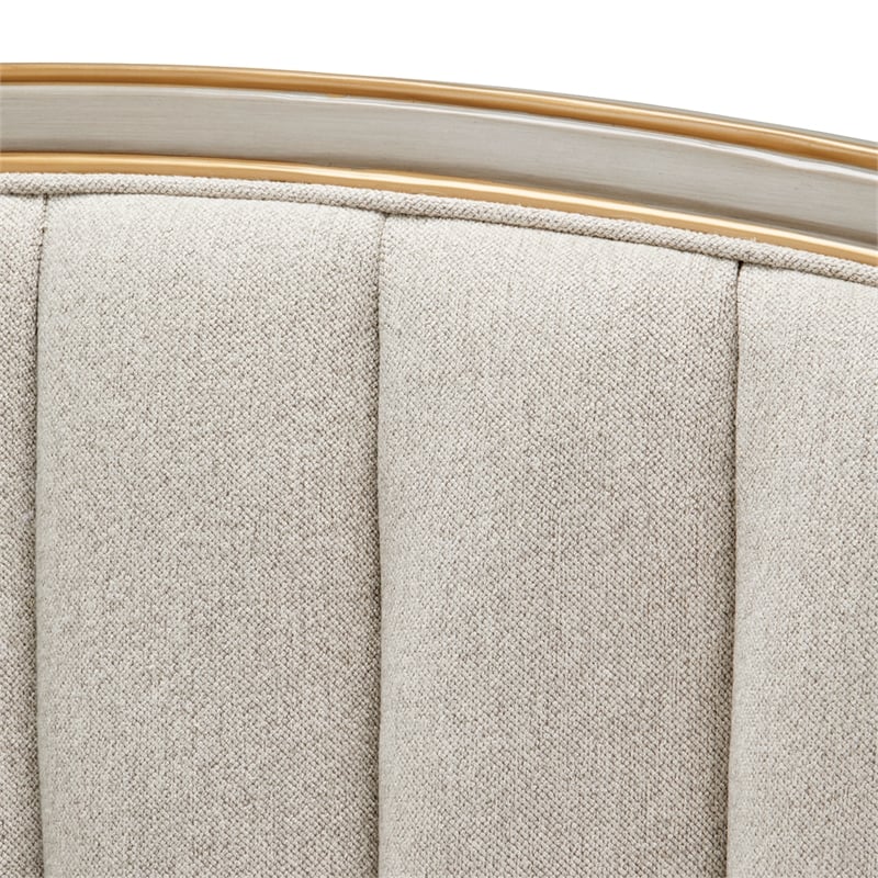 St. Charles Queen Chenille Wingback Bed - Dove Gray