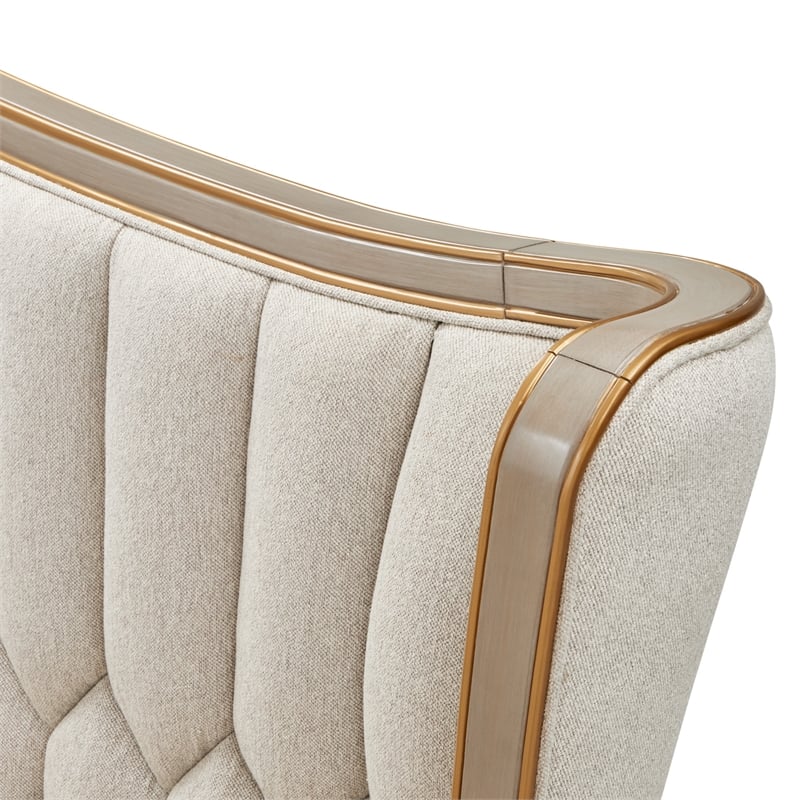 St. Charles Queen Chenille Wingback Bed - Dove Gray