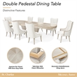 St. Charles Double Pedestal Dining Table -  Dove Gray