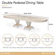 St. Charles Double Pedestal Dining Table -  Dove Gray