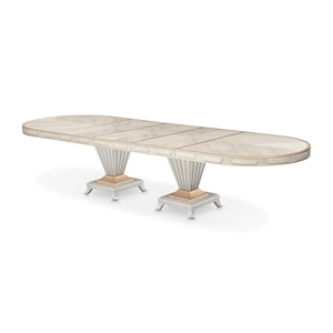 St. Charles Double Pedestal Dining Table -  Dove Gray