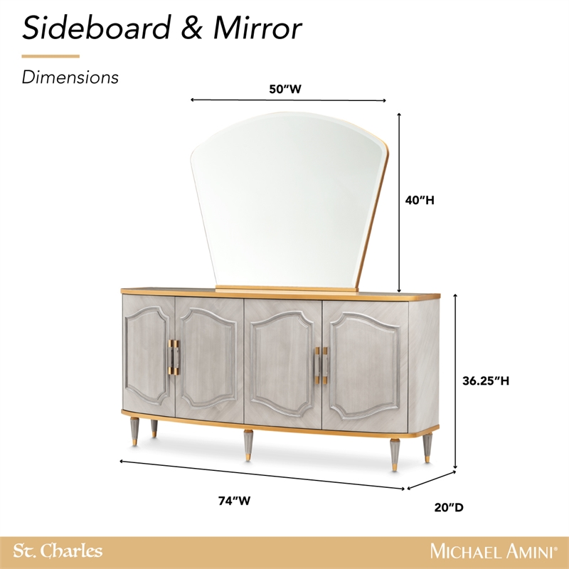 St. Charles Sideboard with Mirror - Dove Gray