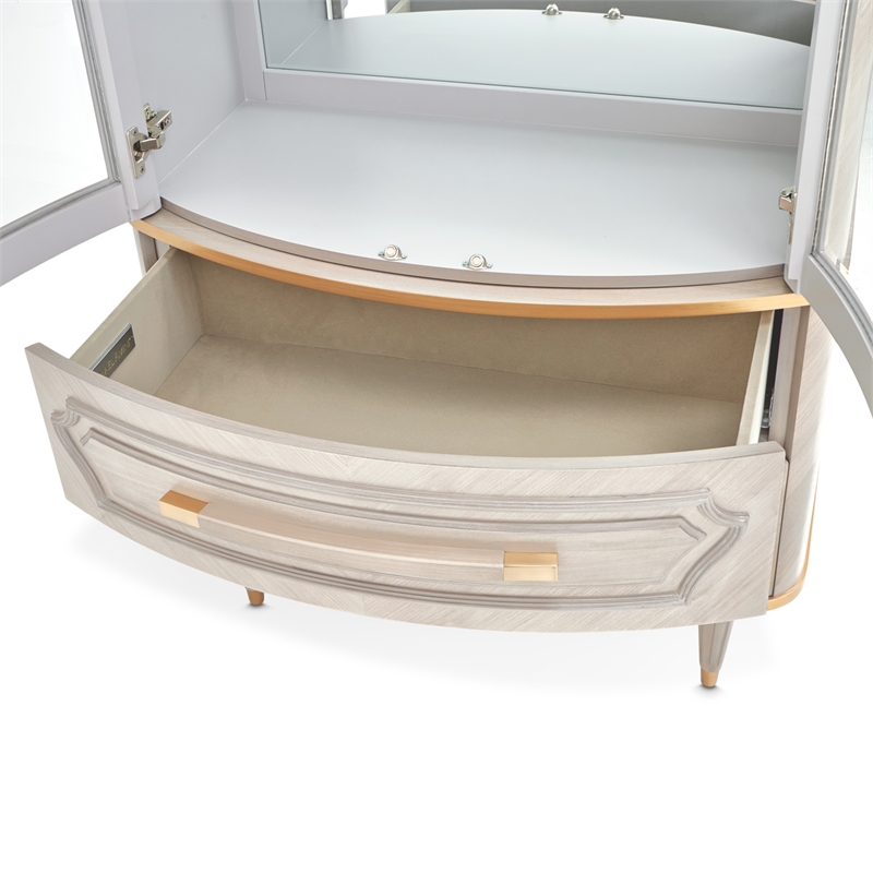 Michael Amini St. Charles Display Cabinet - Dove Gray