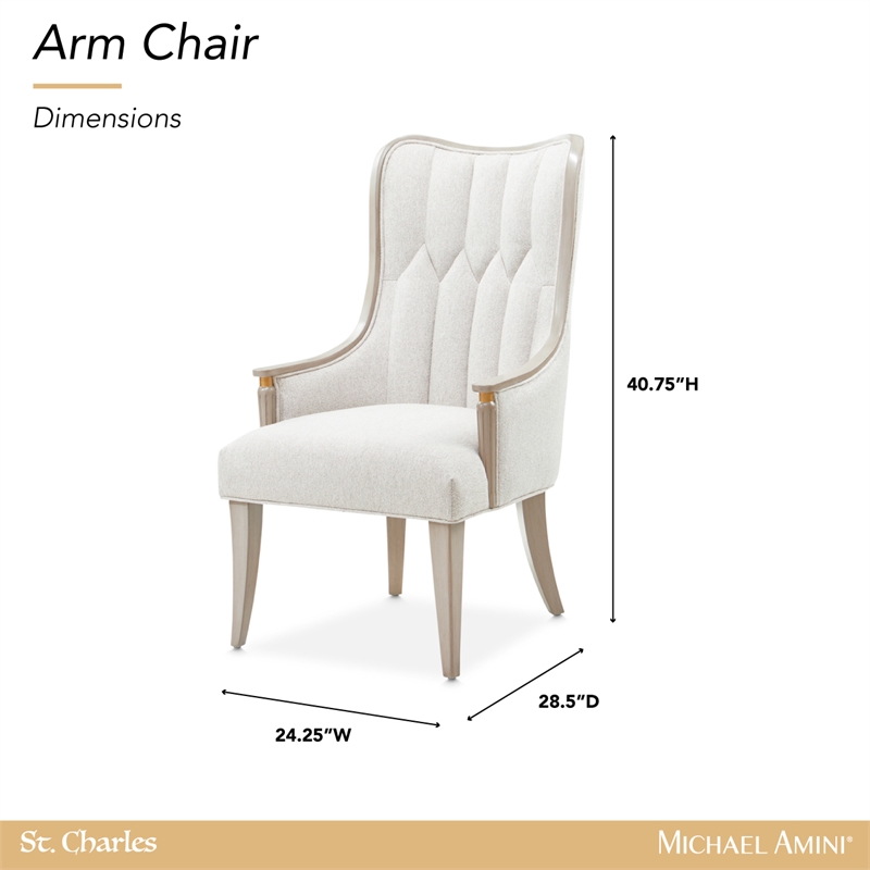 St. Charles Dining Arm Chair - Set of 2 - Dove Gray