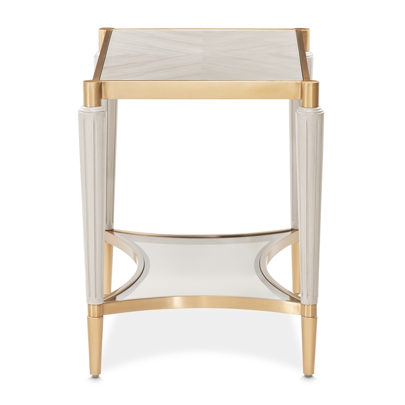 Michael Amini St. Charles End Table - Dove Gray