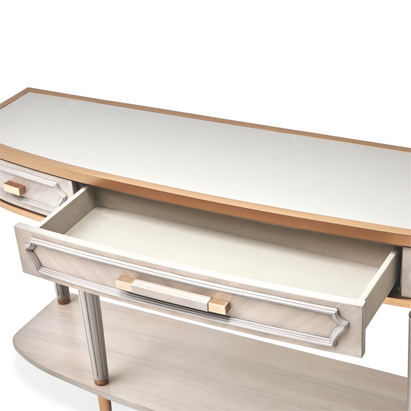 Michael Amini St. Charles Console Table - Dove Gray