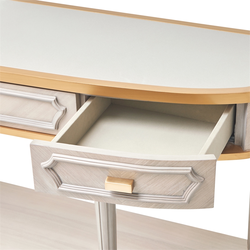 Michael Amini St. Charles Console Table - Dove Gray