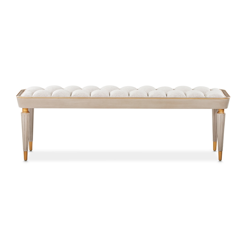 St. Charles Chenille Accent Bench - Dove Gray