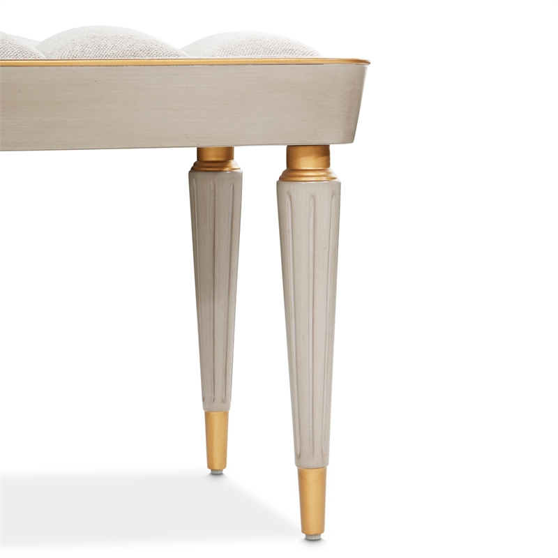 St. Charles Chenille Accent Bench - Dove Gray