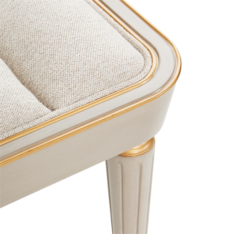 St. Charles Chenille Accent Bench - Dove Gray