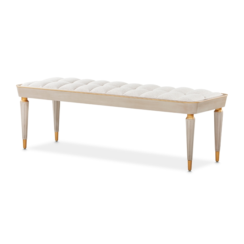 St. Charles Chenille Accent Bench - Dove Gray