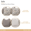 St. Charles Standard Chenille Sofa - Natural Cirrus/Dove Gray
