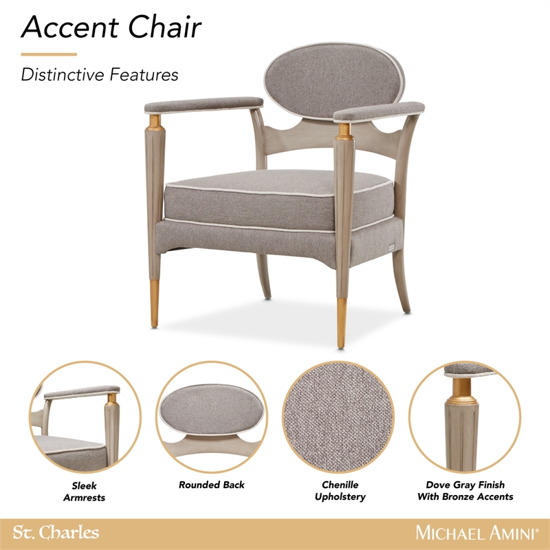 St. Charles Chenille Accent Chair - Dove Gray