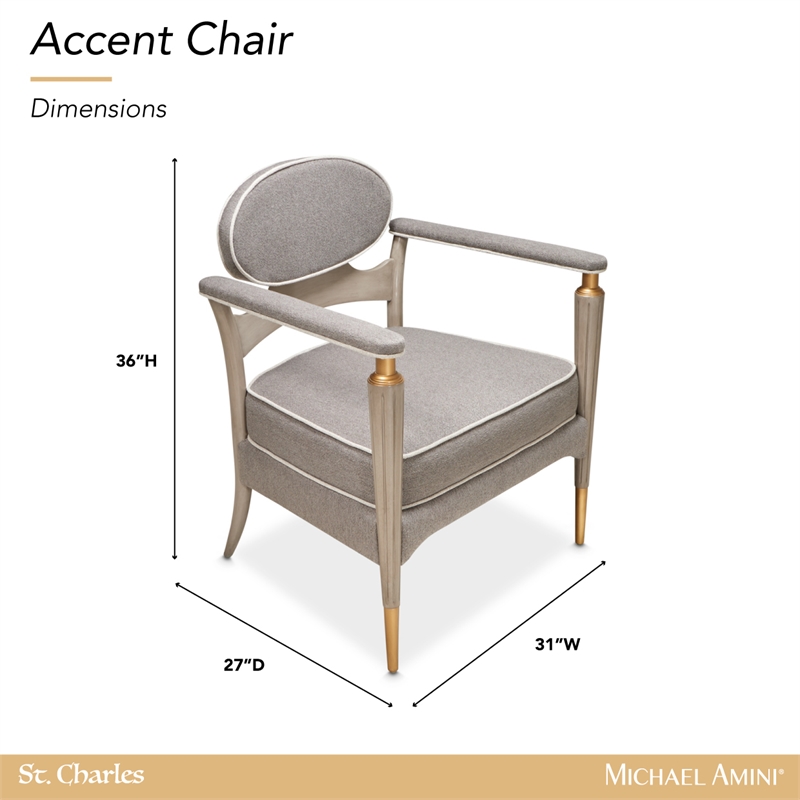 St. Charles Chenille Accent Chair - Dove Gray