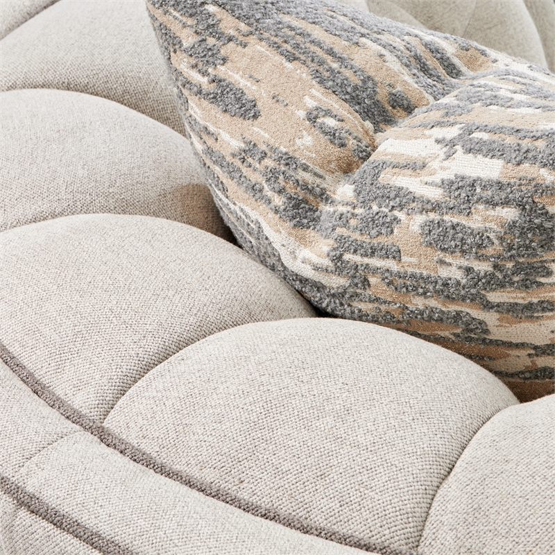 St. Charles Matching Chenille Accent Chair - Natural/Dove Gray