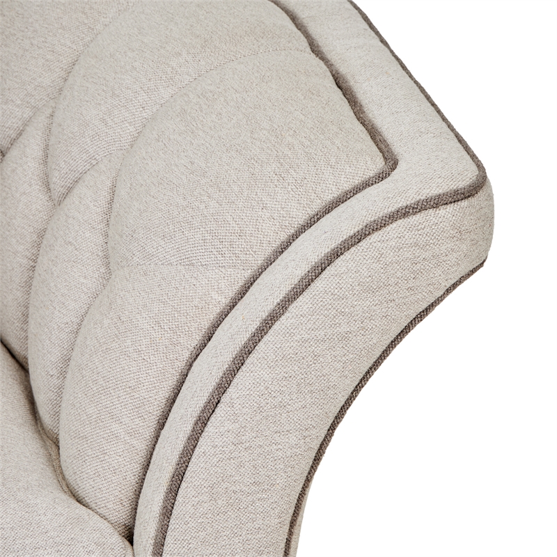 St. Charles Matching Chenille Accent Chair - Natural/Dove Gray