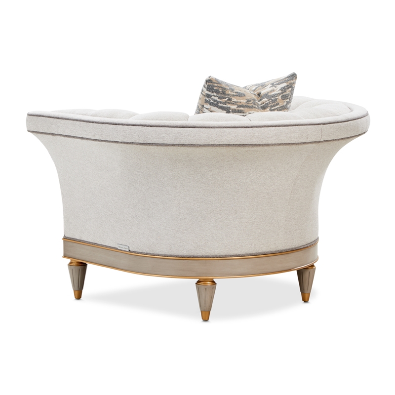 St. Charles Matching Chenille Accent Chair - Natural/Dove Gray
