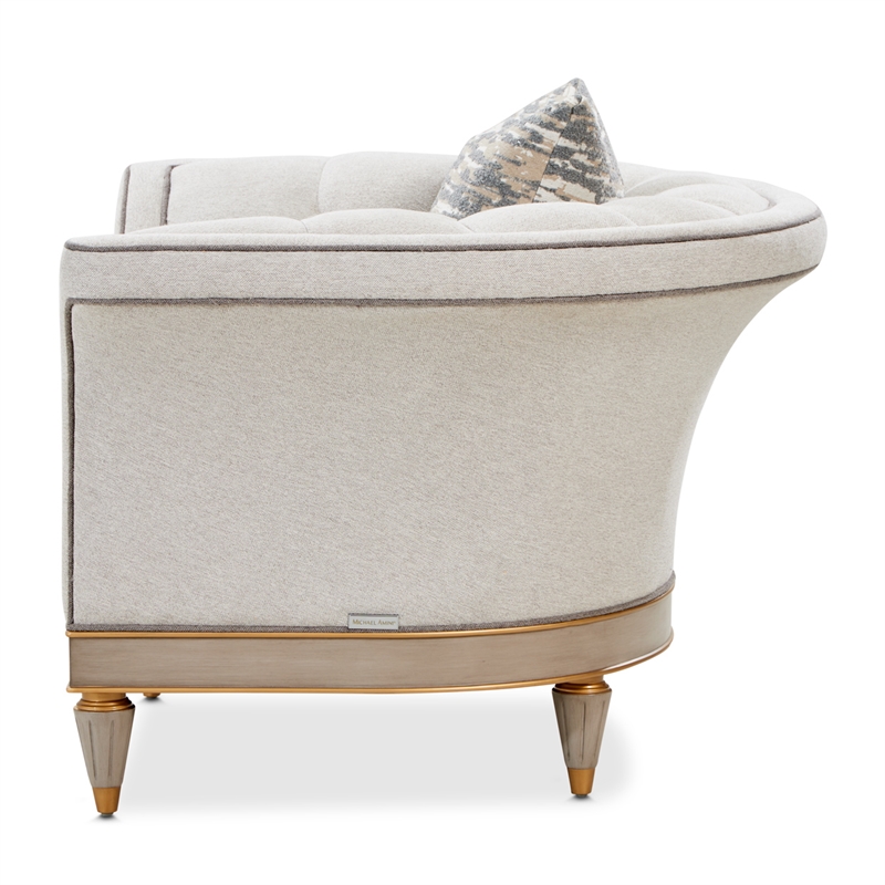 St. Charles Matching Chenille Accent Chair - Natural/Dove Gray