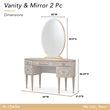 St. Charles Vanity Desk with Mirror - Dove Gray