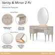 St. Charles Vanity Desk with Mirror - Dove Gray
