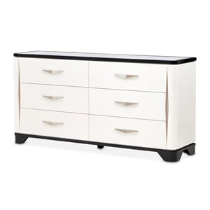 Tuxedo 6-Drawer Dresser with Side Cabinets - Piano Keyboard