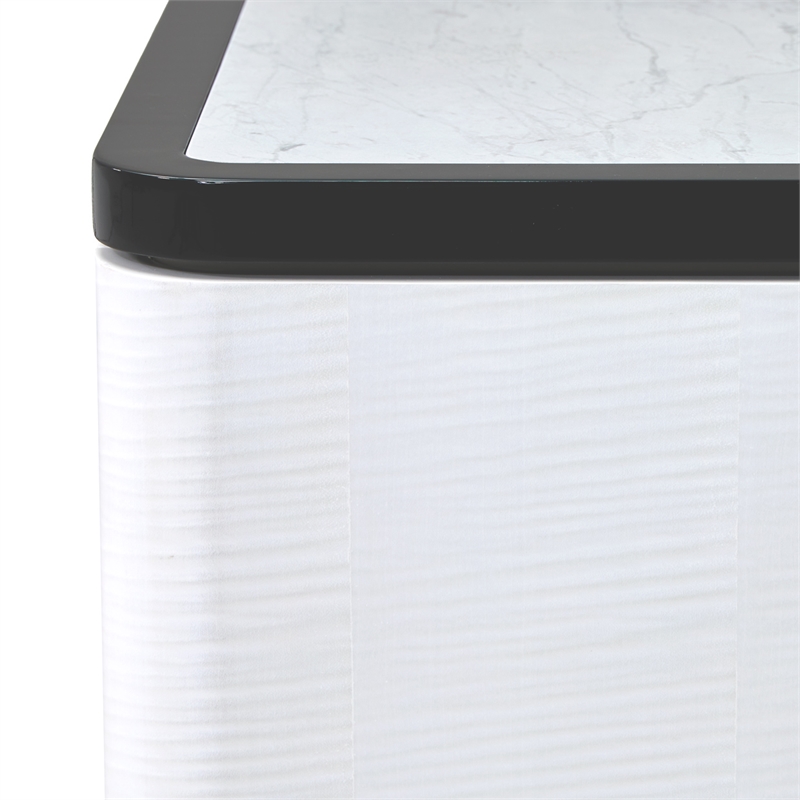 Tuxedo 3-Drawer Nightstand with Marble Top - Piano Keyboard
