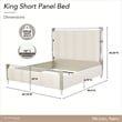 Penthouse King Short Panel Bed - Frosted Linen
