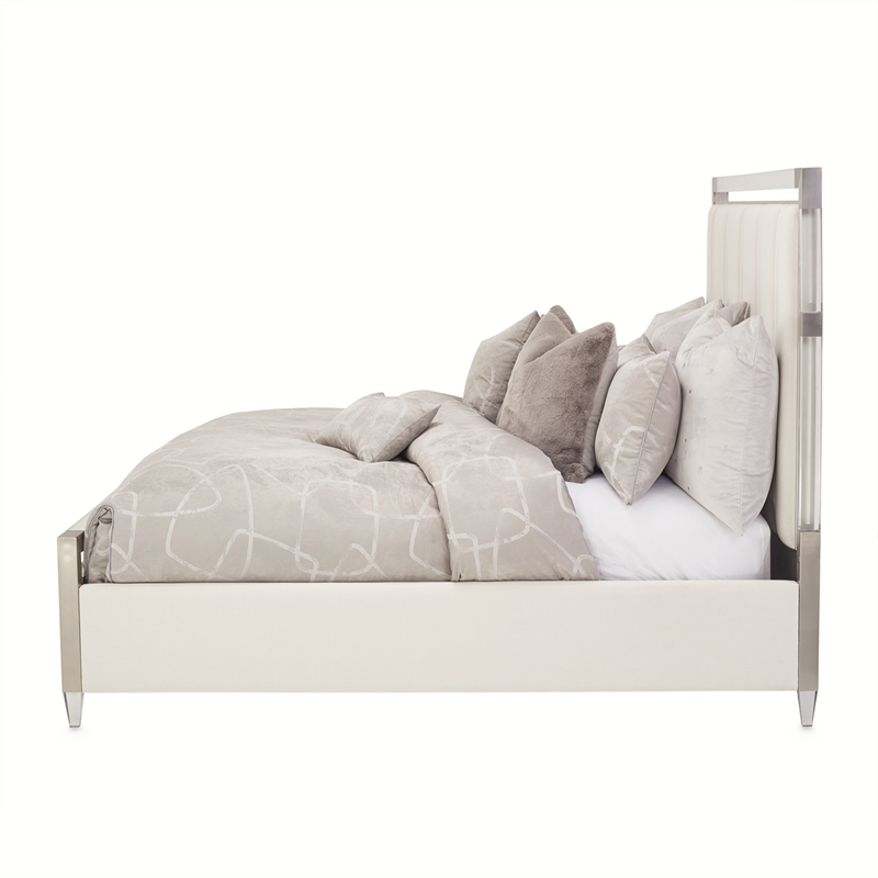 Penthouse King Short Panel Bed - Frosted Linen