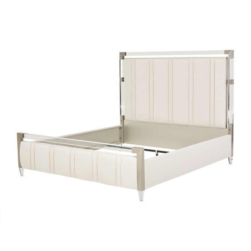 Penthouse King Short Panel Bed - Frosted Linen