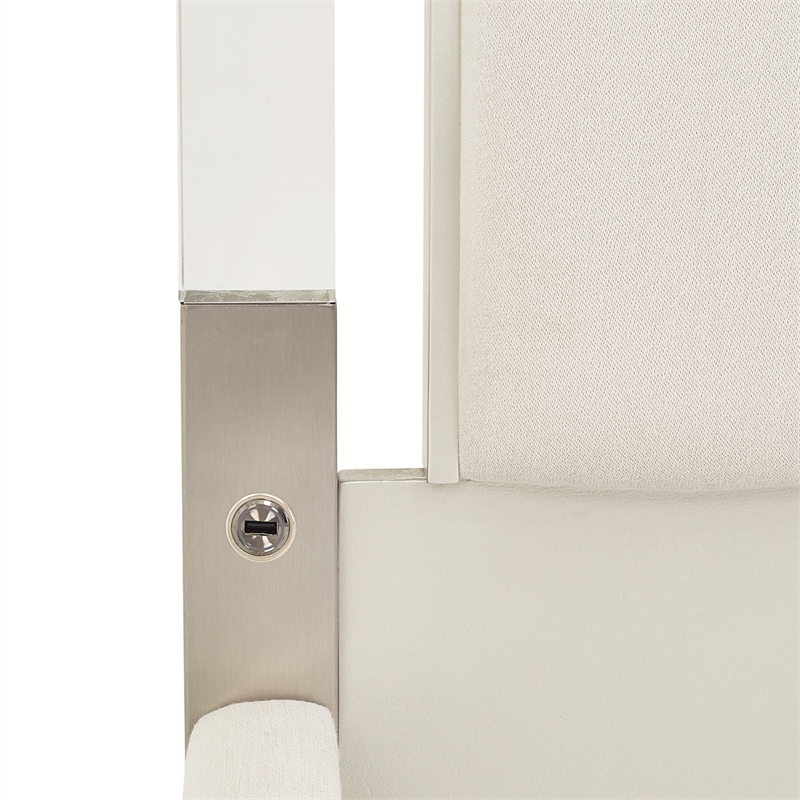 Penthouse King Short Panel Bed - Frosted Linen